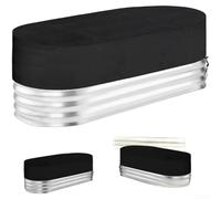 Copertura ovale impermeabile per serbatoio della fattoria, resistente, antipolvere, antivento, protezione dai raggi UV, per piscine e serbatoi all'aperto, con elastico con coulisse, 6 x 6 m (nero 420D