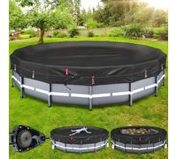 Copertura ovale per piscina, 20 x 4 m, antivento e resistente agli strappi, cricchetto brevettato a serraggio rapido, anelli portanti, design durevole per piscine fuori terra