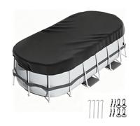 Copertura ovale per piscina, Coperturas per piscina per Cani, copertura Invernale Piscina con parti di fissaggio per piscine fuori terra Anti-UV & Anti-Strappamento
