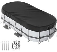 Copertura Ovale per Piscina Fuori Terra Set di Accessori con Parti di Fissaggio Piscina Ovale Sicura Resistente alle Intemperie per Tutte le Stagioni Dimensioni Multiple(10x16ft(305x488cm))