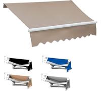 Copertura parasole impermeabile in poliestere, retrattile, di ricambio, per esterni, per terrazze e balconi (beige, 5 x 1,5 m)