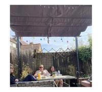 Copertura parasole retrattile per pergola, impermeabile, per esterni, a forma di onda, con kit di fili scorrevoli, tenda di ricambio personalizzabile per patio (1 x 6 m)