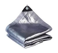 Copertura parasole riflettente in alluminio, resistente, con occhielli, per auto, giardino, patio, cuccia (4 m x 10 m)