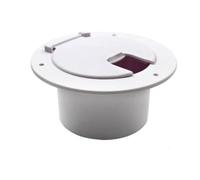 Copertura Passacavo per Ingresso Cavo Rv Tappo Filo Protezione Foro Coperchio a Cerniera Accesso Rapido in Plastica PP Sostituzione Essenziale Adatta, Bianco, Circolare