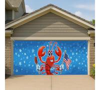 Copertura patriottica per porta del garage, motivo aragosta dei cartoni animati, decorazioni per feste natalizie, decorazioni per interni ed esterni, decorazione per feste estive per il giorno