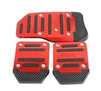 Copertura Pedali 3 Pezzi Universali Corsa Manuale Antiscivolo Copripedale In Alluminio Cambio Automatico Freno Acceleratore Accessori Interni Auto(Red)