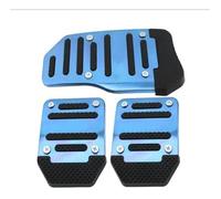 Copertura Pedali Copripedali universali per auto alluminio cuscinetti pedali cambio automatico freno carburante rosso argento antiscivolo strumenti(Manual blue)