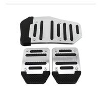 Copertura Pedali Copripedali universali per auto alluminio cuscinetti pedali cambio automatico freno carburante rosso argento antiscivolo strumenti(Manual silver)
