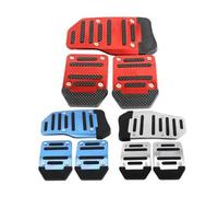 Copertura Pedali Copripedali universali per auto alluminio cuscinetti pedali cambio automatico freno carburante rosso argento antiscivolo strumenti(Automatic red)