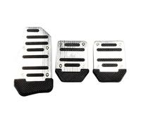 Copertura Pedali Kit 3 Copripedali Antiscivolo Universali Alluminio Per Cambio Manuale Poggiapiedi Pedale Acceleratore Accessori Per Auto(D'argento)