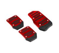 Copertura Pedali Kit copripedali per auto cambio manuale in alluminio resistente usura serie manuale pedale freno automatico antiscivolo(Red)