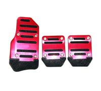 Copertura Pedali Kit Di 3 Copripedali Antiscivolo Universali In Alluminio Per Cambio Manuale Poggiapiedi Pedale Acceleratore Accessori Per Auto(Red)