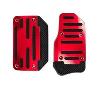 copertura pedali Set di pedali dell'acceleratore per auto con cambio automatico, copripedali antiscivolo, kit freno, carburante, universale, alluminio copertura Freno Pedale(Red)