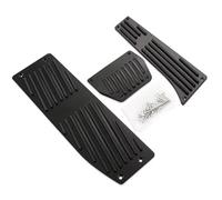copertura pedali Set di pedali poggiapiedi in alluminio adatti per BMW E30 E36 E46 E87 E90 E91 E92 E93 per M3 M Tech AT MT colore argento nero copertura Freno Pedale(Black 3piece AT)