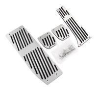 copertura pedali Set di pedali poggiapiedi in alluminio adatti per BMW E30 E36 E46 E87 E90 E91 E92 E93 per M3 M Tech AT MT colore argento nero copertura Freno Pedale(Silver 4piece MT)