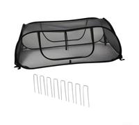 Copertura per aiuola da giardino rialzata con paletti, in nylon nero