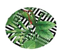 Copertura per albero di Natale con foglie verdi di palma tropicale, stampa di piante tropicali, copertura per albero di Natale, decorazione natalizia per la famiglia