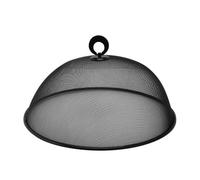 Copertura per alimenti, copertura da picnic, rete traspirante, a prova di mosca, design pieghevole in metallo, per uso esterno, per campeggio, feste, picnic, 26 cm, colore nero, 1 pezzo
