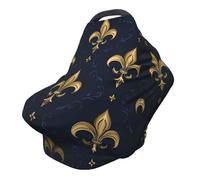 Copertura per allattamento Mardi Gras, copertura completa a 360° Fleur De Lis, sciarpa elasticizzata per allattamento al seno e coprisedile per auto, adatta per la maggior parte dei passeggini e