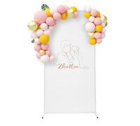 Copertura per arco di nozze, in metallo, per sfondo in tessuto, per matrimoni, compleanni, feste, studio fotografico, cerimonia (100 x 200 cm, bianco)
