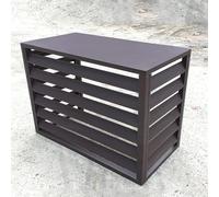 Copertura per Aria Condizionata Esterna, Copertura Ac in Alluminio, Copertura per Pompa di Calore, Schermo per La Privacy Recinzione per Pattumiera, Adatto per Interni ed Esterni (Color : Brown, Siz