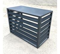Copertura per Aria Condizionata Esterna, Copertura Ac in Alluminio, Copertura per Pompa di Calore, Schermo per La Privacy Recinzione per Pattumiera, Adatto per Interni ed Esterni (Color : Grigio, Si
