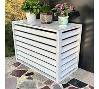 Copertura per Aria Condizionata Esterna,Copri Motore Condizionatore Esterno,Mobile Copri Condizionatore,Schermo per La Privacy Recinzione per Pattumiera,Copertura AC in Alluminio (Color : White, Siz