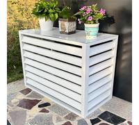 Copertura per Aria Condizionata Esterna, Robusto Copricondizionatore in Alluminio Antifurto, Copertura Ac in Alluminio Antifurto, Adatto per Il Cortile, All'aperto (Color : Wit, Size : 1.5P)