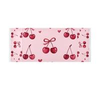 Copertura per asciugatrice con bordo in pizzo con borsa laterale antipolvere per lavatrice e asciugatrice per top Cherri Cravatte Cherry Bows per lavatrice microonde frigorifero 130 x 55,9 cm