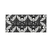 Copertura per asciugatrice con bordo in pizzo con borsa laterale lavabile per lavatrice e asciugatrice per il top gotico teschio sole nero e bianco per lavanderia cucina 130 x 55,9 cm