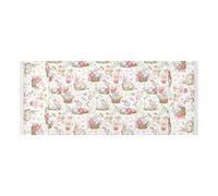 Copertura per asciugatrice con bordo in pizzo con borsa laterale robusta lavatrice Top Protector Mat Cute Cartoon Spring Easter Conigli per lavatrice microonde frigorifero 130 x 55,9 cm