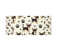 Copertura per asciugatrice con bordo in pizzo con borsa laterale robusta lavatrice top protector mat carino I Love My Dog Paw per lavatrice microonde frigorifero 130 x 55,9 cm