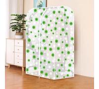 Copertura per Asta Appendiabiti da 60 cm a 180 cm, Antipolvere e Impermeabile, Trasparente in PEVA con Cerniera, Ampia Copertura Protettiva per Appendiabiti, Motivo Floreale E-90x50x150cm