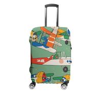 Copertura per bagagli a mano molti piccoli aeroplani con cartoni animati coperture per valigie approvate TSA, protezione elastica per valigie, antigraffio, lavabile, adatta per custodie da 48-76 cm