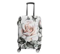 Copertura per bagagli Bianca Acquerello Fiori Rosa Coperture Valigia per Bagagli Approvata Tsa Viaggio Protezione per Valigia Elastico Protettore Antigraffio Lavabile Adatto 19-30 Pollici -, Bianco, S