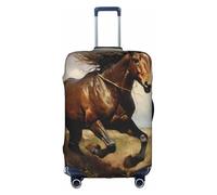 Copertura per bagagli con cavalli che corrono arte, elastica, lavabile, elasticizzata, antigraffio, da viaggio, bianco, Small