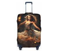 Copertura per bagagli con farfalla per danza ragazza, elastica, lavabile, elasticizzata, antigraffio, da viaggio, bianco, Medium