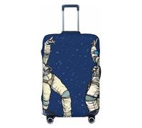 Copertura per bagagli con foglie autunnali, lavabile, alla moda, antigraffio, con astronauta in missione nello spazio, M, 1, Astronauta Danza, S