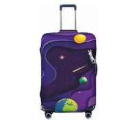 Copertura per bagagli con foglie autunnali, lavabile, alla moda, antigraffio, con astronauta in missione nello spazio, grande, 1