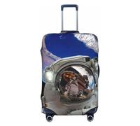Copertura per bagagli con foglie autunnali, lavabile, alla moda, antigraffio, con astronauta in missione nello spazio, M, 1, Astronauta nello spazio, L