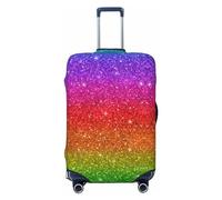 Copertura per bagagli con glitter arcobaleno, lavabile, alla moda, antigraffio, con glitter multicolore, XL, 1, Glitter arcobaleno, M
