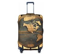 Copertura per bagagli con mappamondo antico del mondo, elastica, lavabile, elasticizzata, antigraffio, da viaggio, bianco, Medium