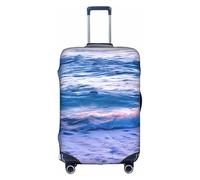 Copertura per bagagli con stampa di onde oceaniche, spiaggia, tramonto, protezione da viaggio, adatta per bagagli da 45,7 a 81,7 cm, bianco, M