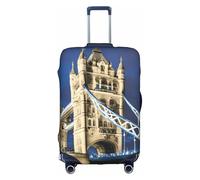Copertura per bagagli con stampa Tower Bridge in Londra, impermeabile, antipolvere, elasticizzata, adatta per valigie da 45,7 a 81,7 cm, bianco, S