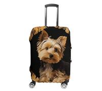 Copertura per bagagli con Yorkshire Terrier in The Cave, approvata TSA, per valigie, elastica, lavabile, antigraffio, adatta per custodie da 48-76 cm, bianco, XL