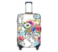 Copertura per bagagli da giardino dai colori vivaci, elastica, lavabile, antigraffio, adatta per trolley e valigie, 45-81 cm, bianco, XL