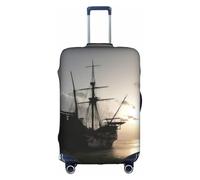 Copertura per bagagli da viaggio 3D con nave nel lago al tramonto, copertura elastica per trolley, impermeabile e resistente ai graffi, adatta per trolley da 45,7 a 81,7 cm, 3D, M, Organizer per borse