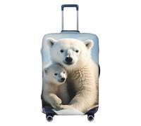Copertura per bagagli da viaggio alla moda protezione per valigie carino orso polare in spandex coperture per bagagli lavabili coperture antigraffio per valigie adatte a valigie da 45-81 cm, Nero , M