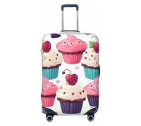 Copertura per bagagli da viaggio alla moda, protezione per valigie con cupcake, caramelle, cuori, dolci, in spandex, lavabile, antigraffio, adatta per valigie da 45-81 cm, Nero , M