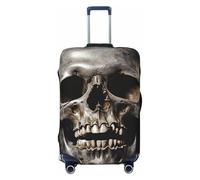 Copertura per bagagli da viaggio alla moda, protezione per valigie con teschio della morte, in spandex, lavabile, antigraffio, adatta per valigie da 45-81 cm, Nero , XL
